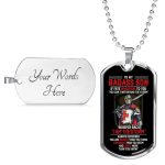 Knight Templar To My Badass Son If Fate Whispers To You You Can't Stand With The Storm Dog Tag Pendant Necklace