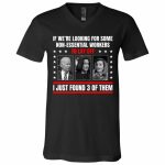 3TM. Non Essential Workers 1, Black, V-Neck T-Shirt