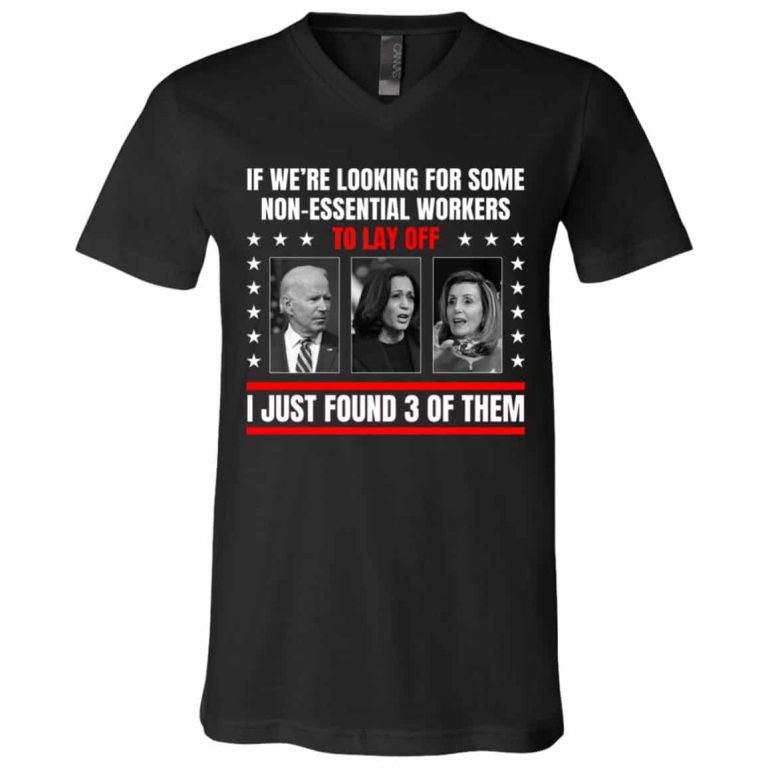 3TM. Non Essential Workers 1, Black, V-Neck T-Shirt
