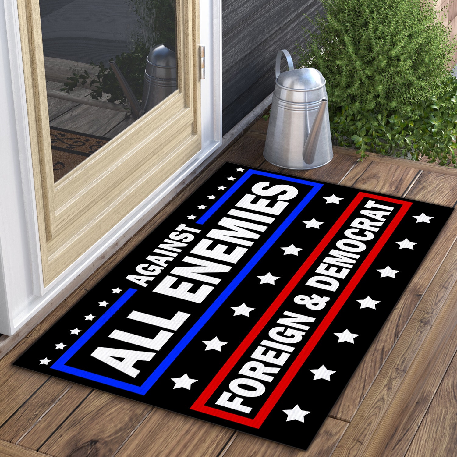 1NH. Uu tien. Against All Enemies Doormat Doormat mockup 3