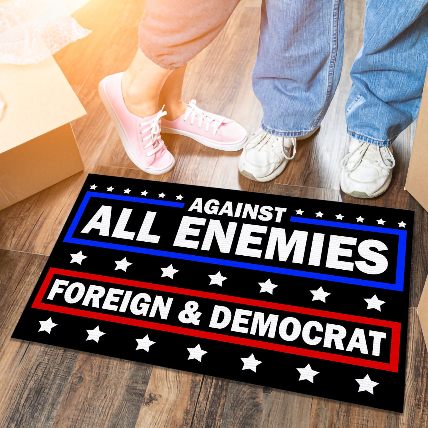 1NH. Uu tien. Against All Enemies Doormat Doormat mockup 6