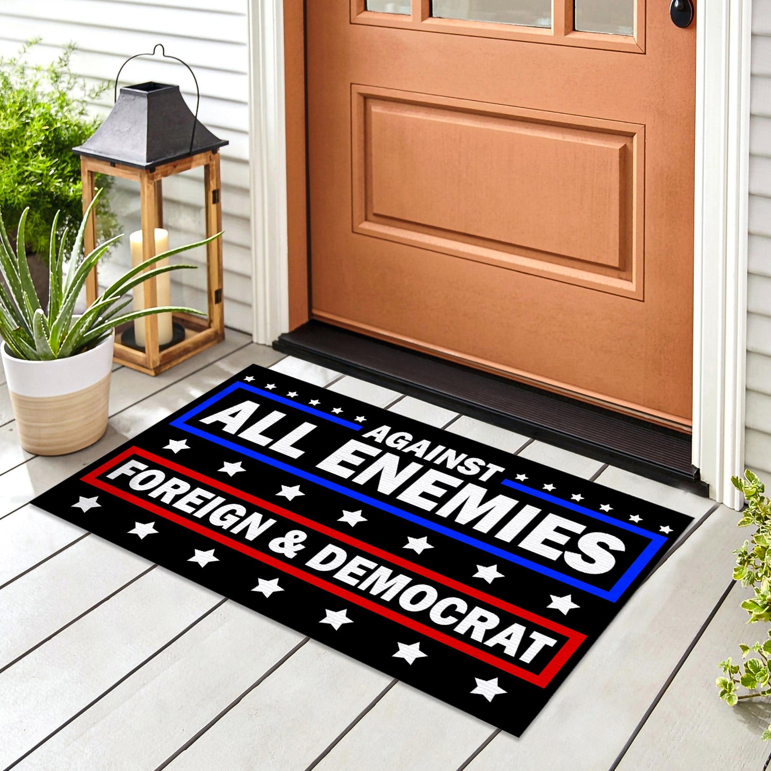 1NH. Uu tien. Against All Enemies Doormat Doormat mockup 8