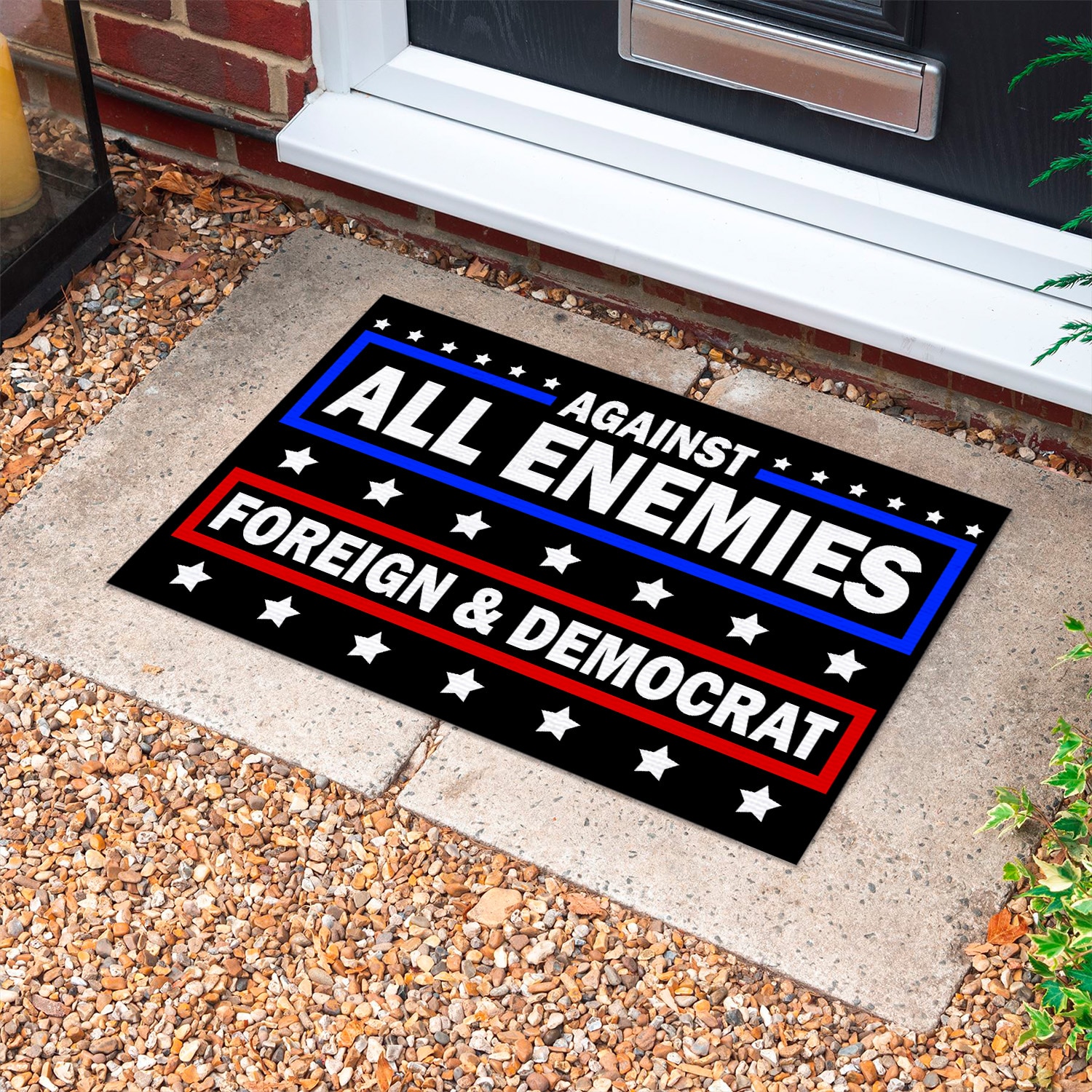 1NH. Uu tien. Against All Enemies Doormat Doormat mockup 10
