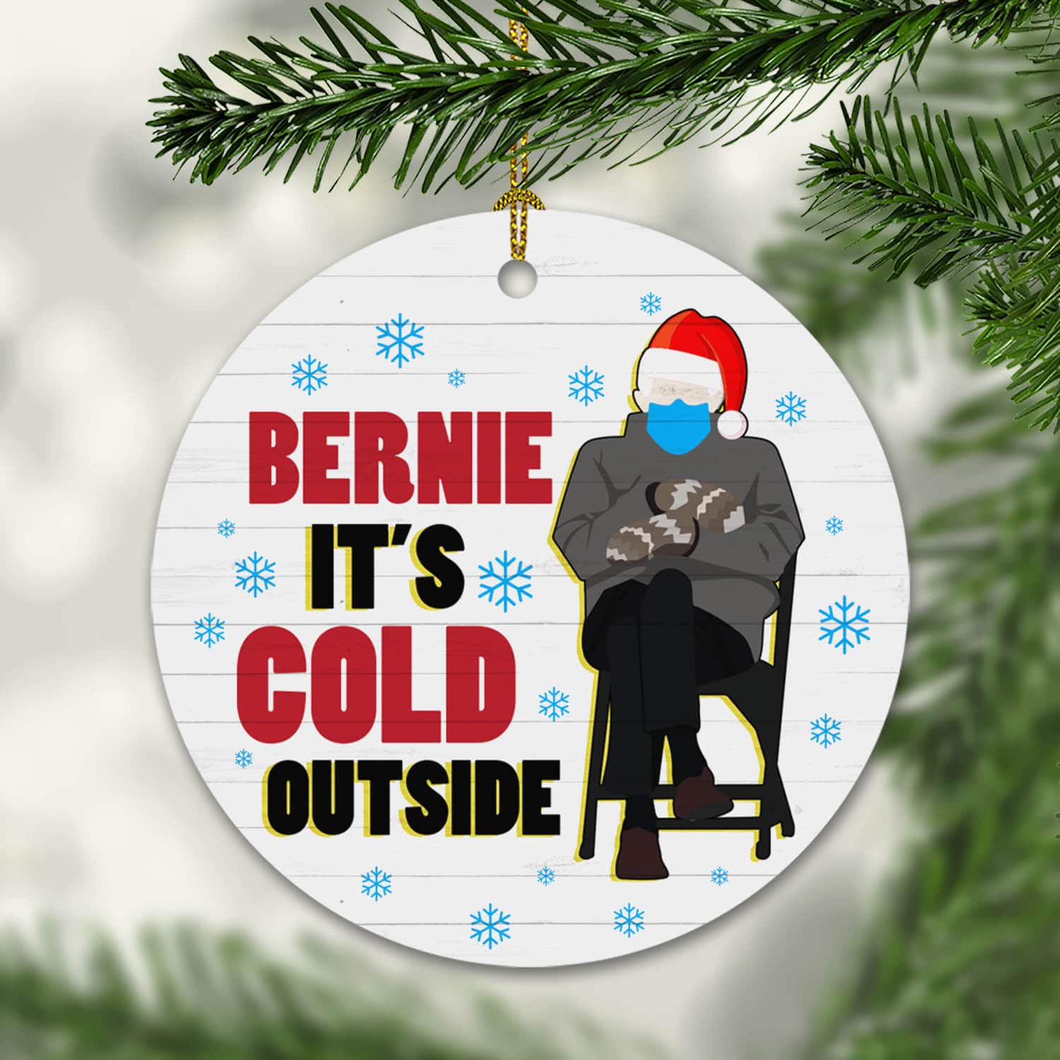 4LV. Bernie Its Cold Ornament Mockup 2