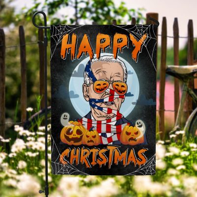 Happy Christmas Funny Halloween Joe Biden Outdoor Garden Flag – House Flag – Wall Flag