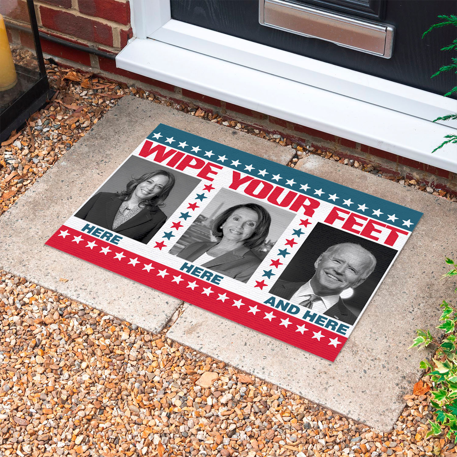 14 HG UU TIEN. Here Here And Here_black white Doormat MK 6