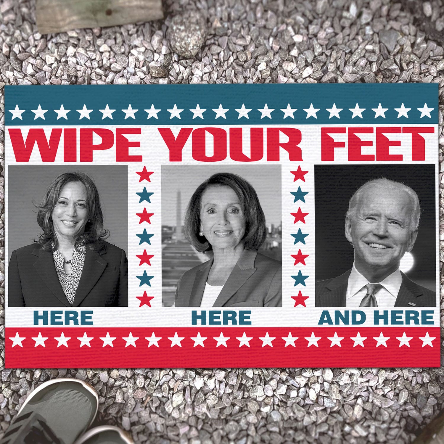 14 HG UU TIEN. Here Here And Here_black white Doormat MK 9