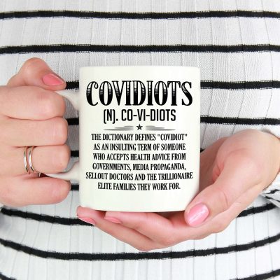 Alternative view of Covidiots The Dictionary Defines Covidiot Funny Ceramic Coffee Mug - Water Bottle - Beer Stein