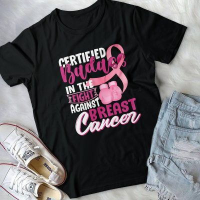 Alternative view of Certified Badass in the Fight Against Breast Cancer T-Shirt - V-Neck Shirt
