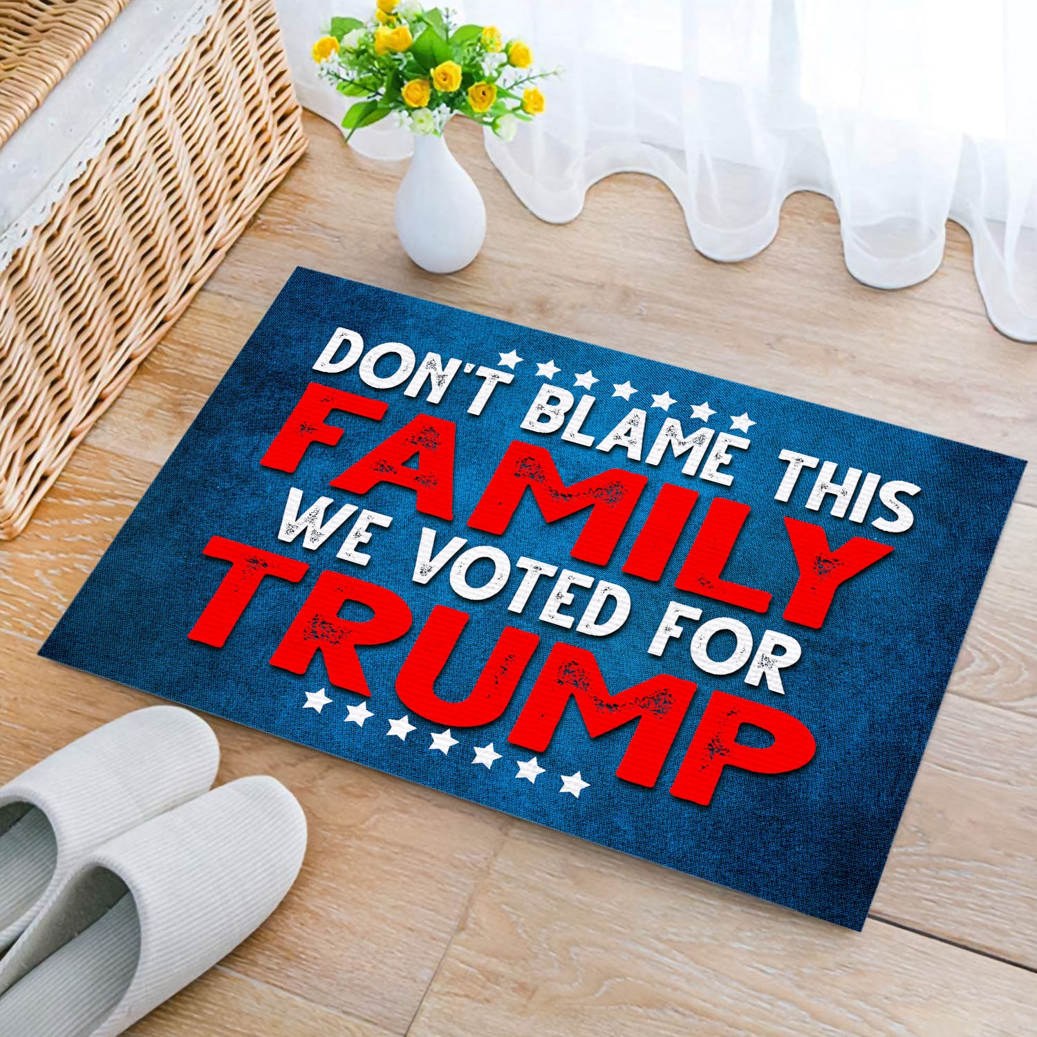 4 HG. Don't Blame This Family FIXX Doormat mockup 2