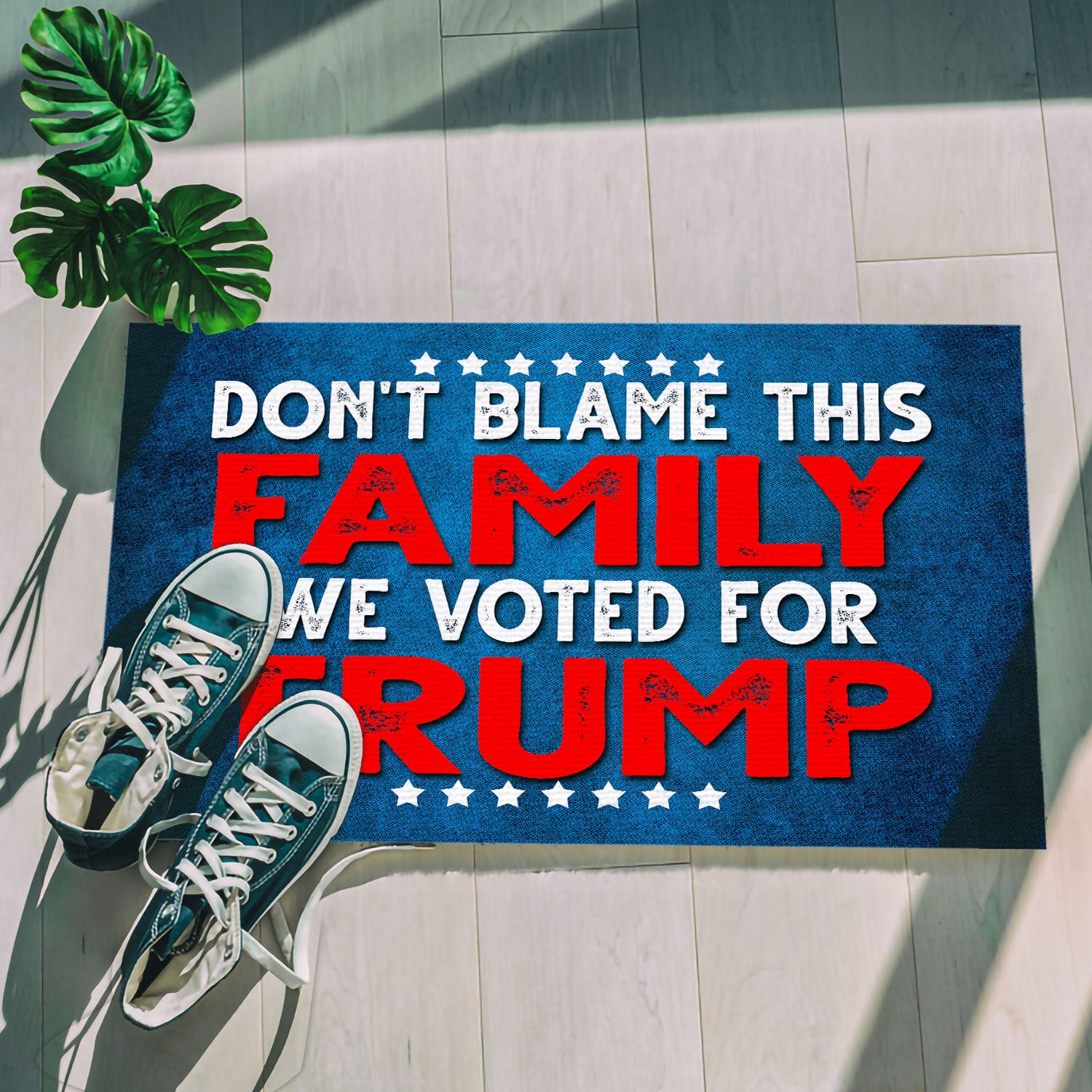 4 HG. Don't Blame This Family FIXX Doormat mockup 5