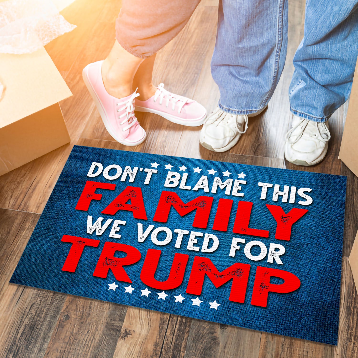 4 HG. Don't Blame This Family FIXX Doormat mockup 6
