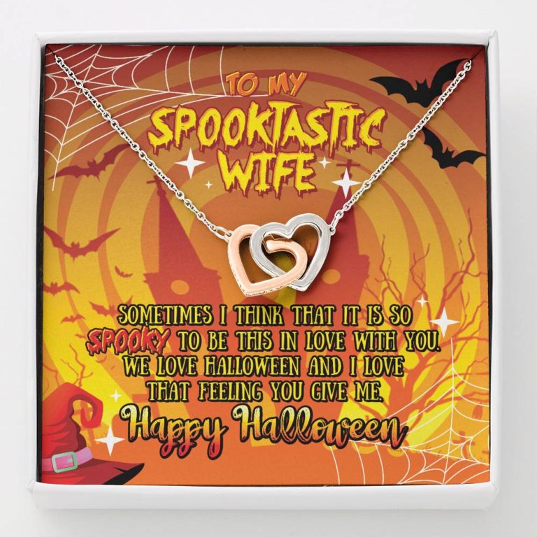 To My Spooktastic Wife Sometimes I Think That It Is So Spooky To Be This Interlocking Hearts Pendant Necklace - Interlocking Hearts Necklace