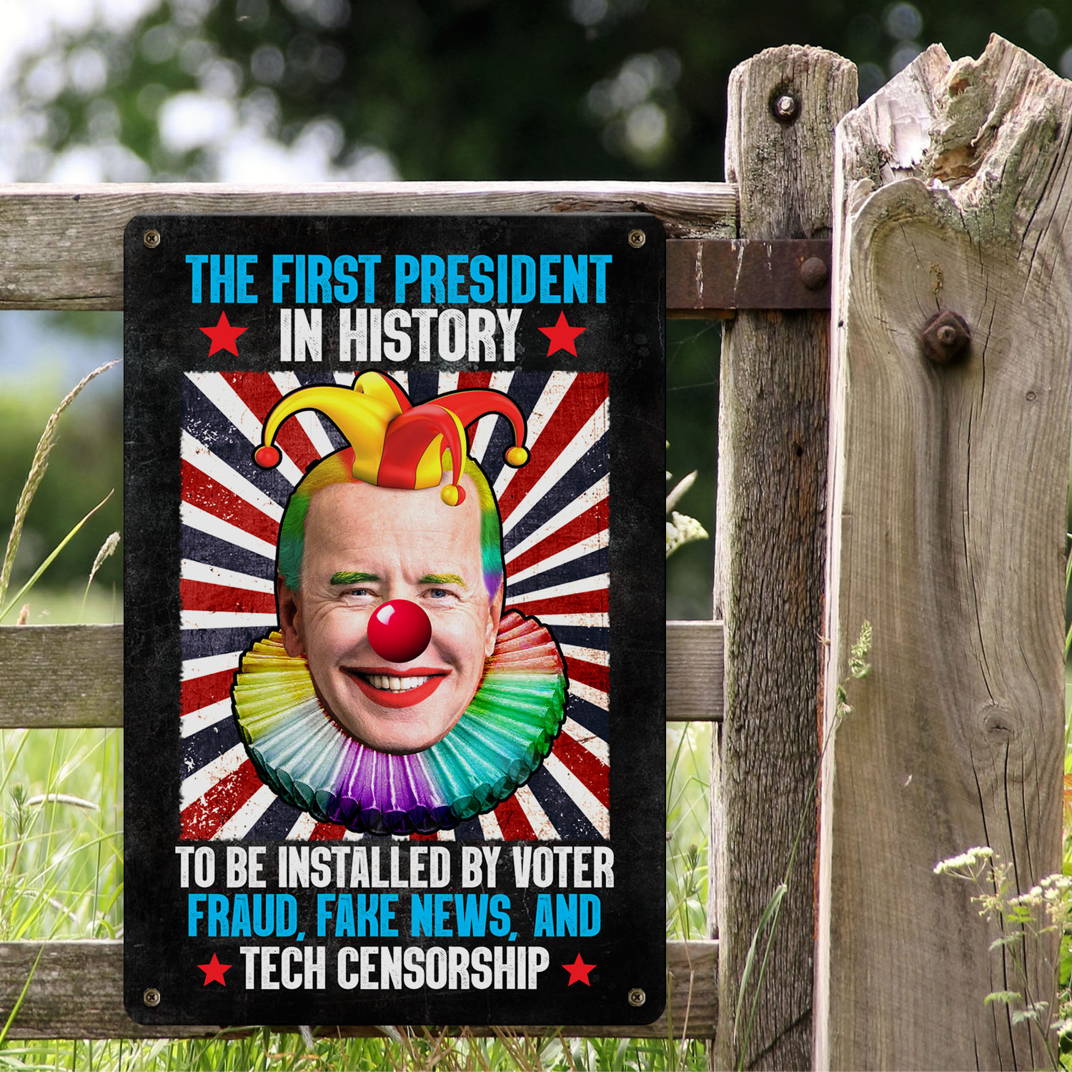 27 HG. First President In History Metal Sign (2) Metal Sign Mockup 2