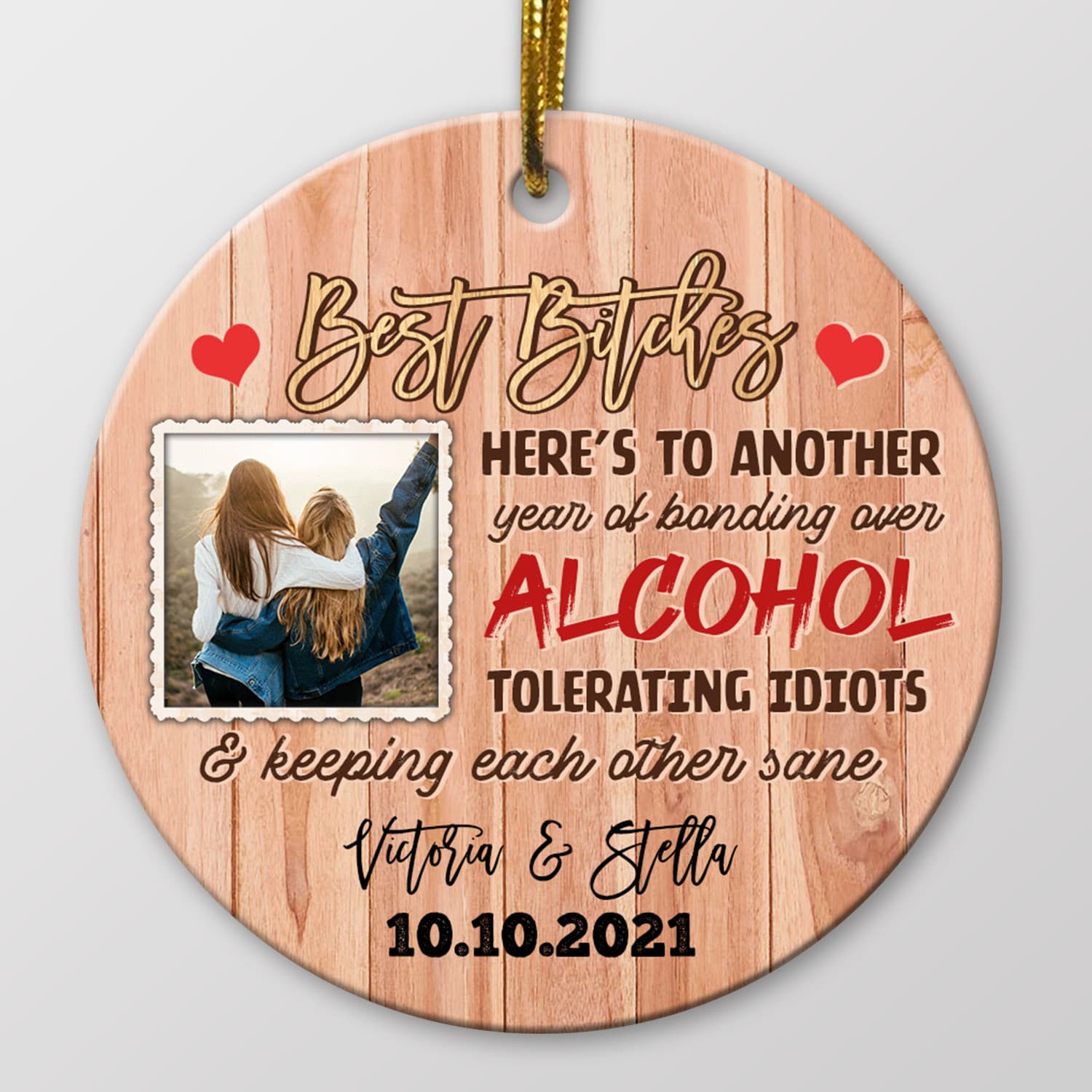 7VT. Best Bitches ornament mockup simple