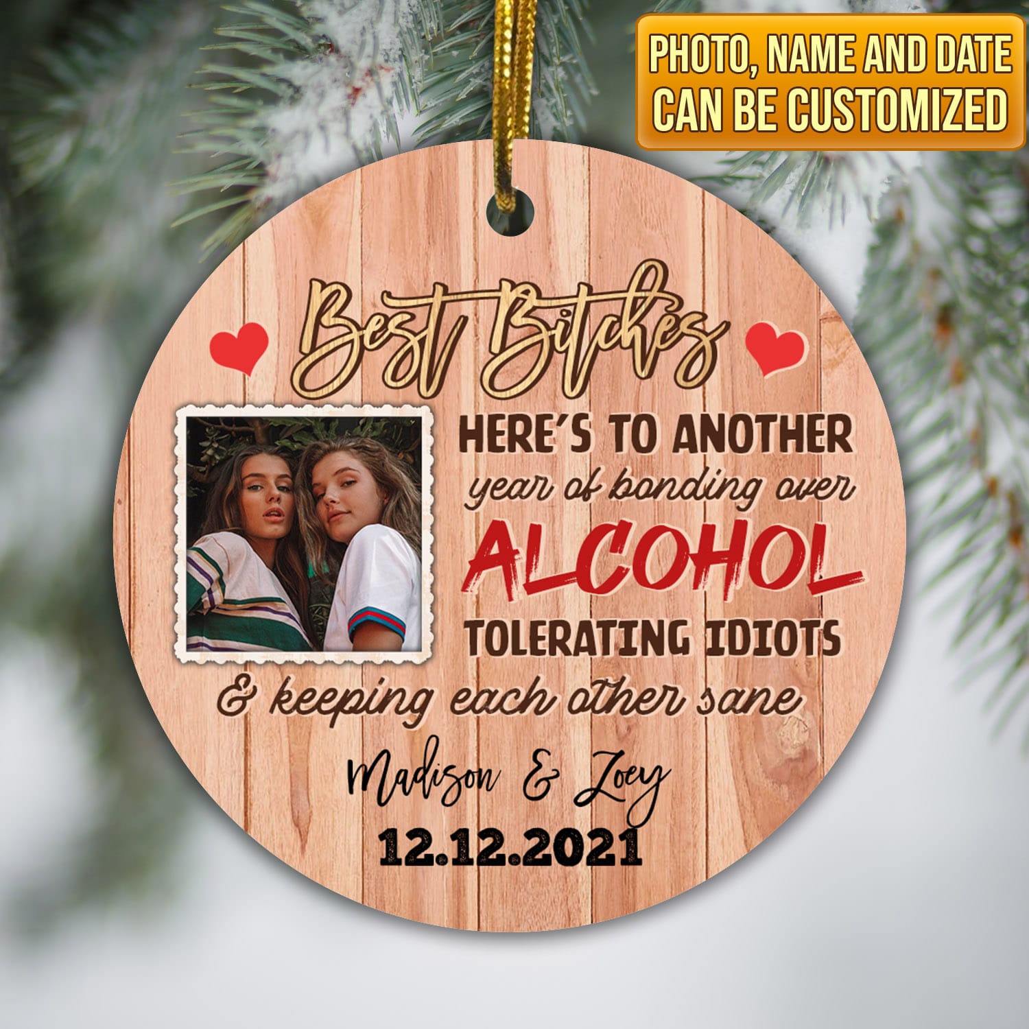 7VT. Best Bitches ornament mockup3