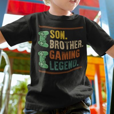 Alternative view of Son Brother Gaming Legend Funny Vintage T-Shirt - Youth Shirt for Kid
