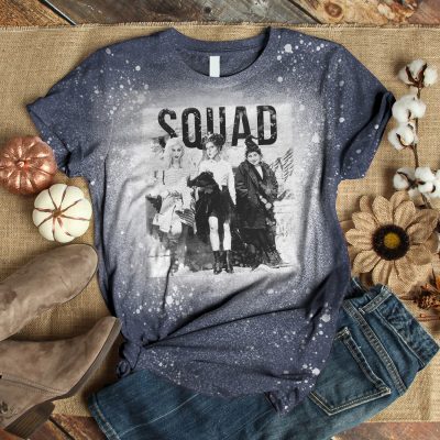 Hocus Squad Goals Pocus Sublimation Bleached T-Shirt - Halloween Shirt
