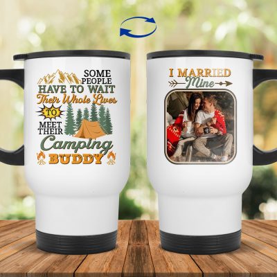 14 oz. White Travel Mug