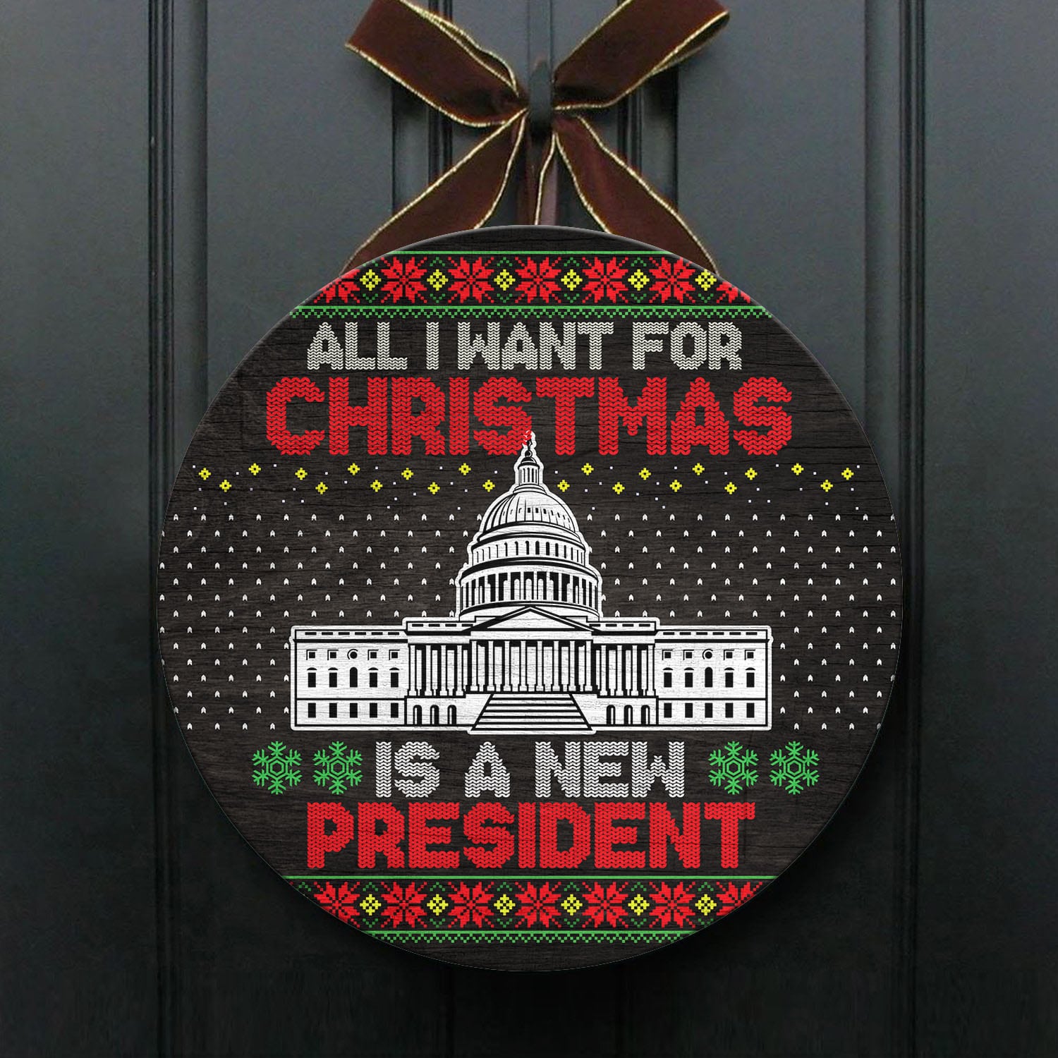 5VT. UU TIEN All I Want For Christmas New President door sign Door Sign Mockup 1