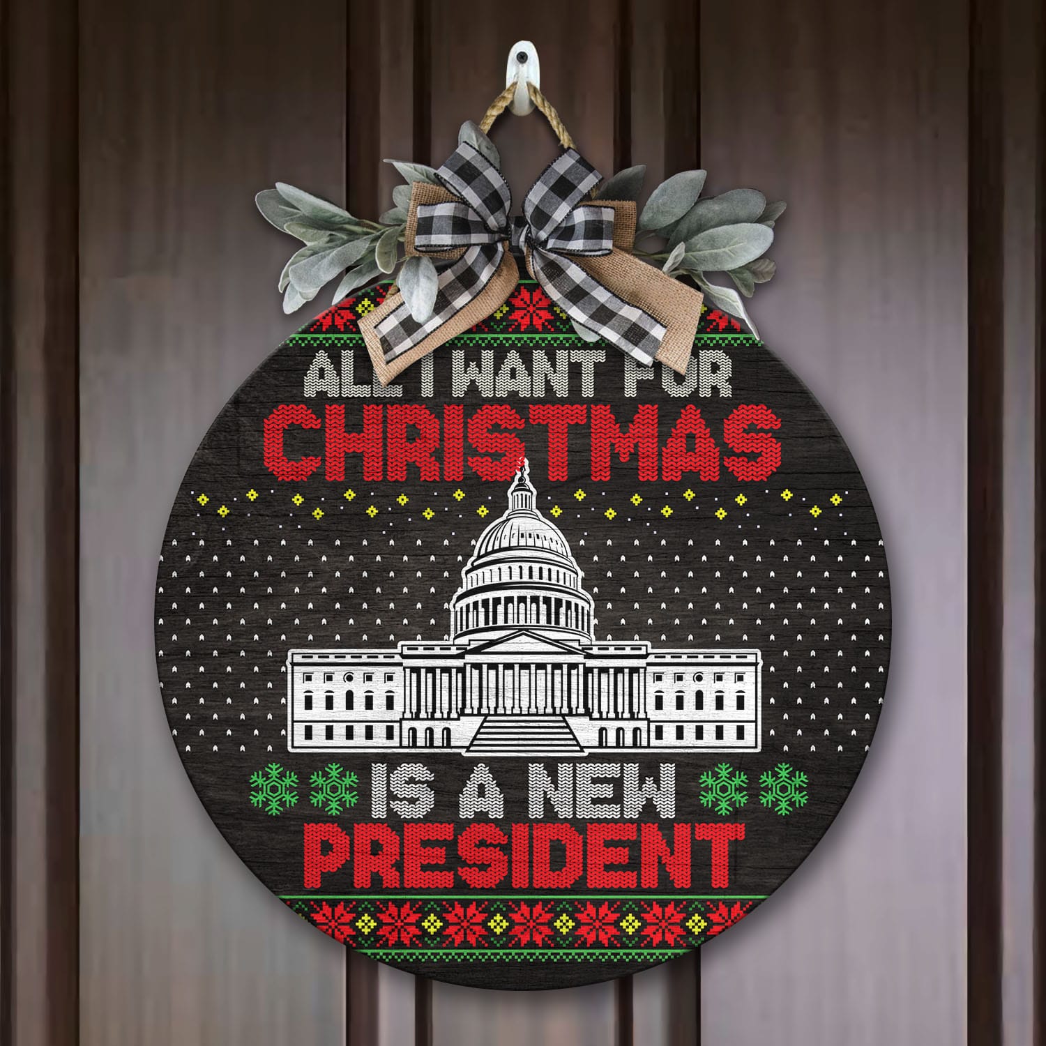 5VT. UU TIEN All I Want For Christmas New President door sign Door Sign Mockup 7