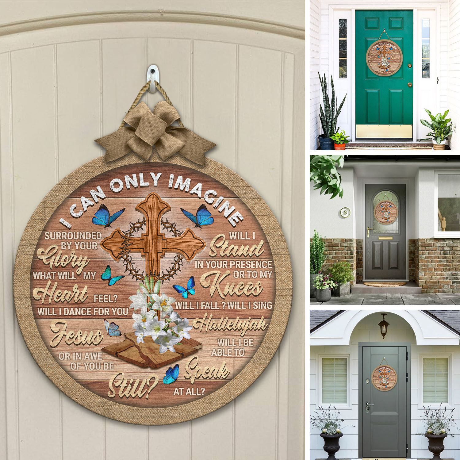 22 HG. I Can Only Image Ornament Door Sign Mockup 12