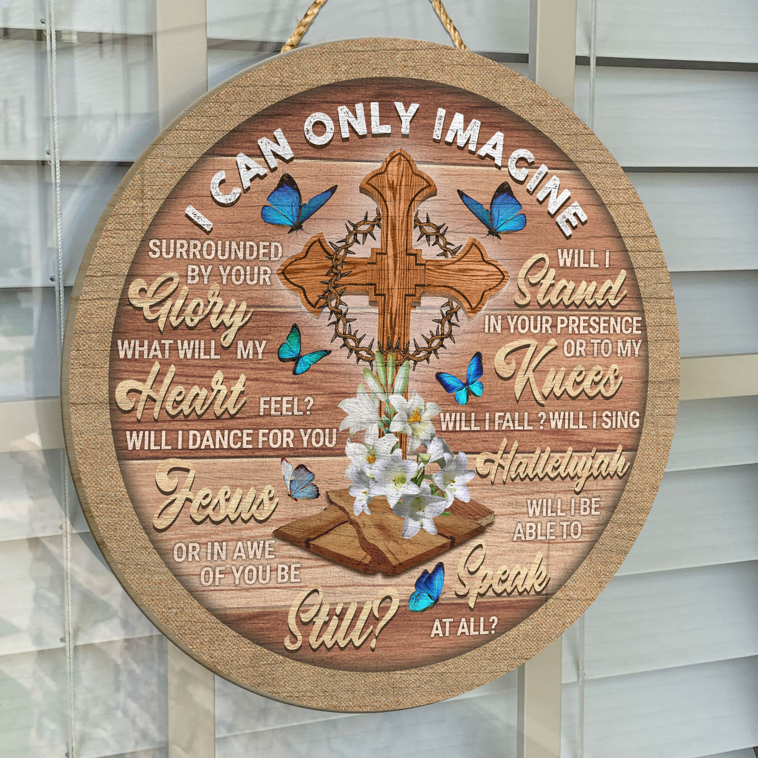22 HG. I Can Only Image Ornament Door Sign Mockup 14