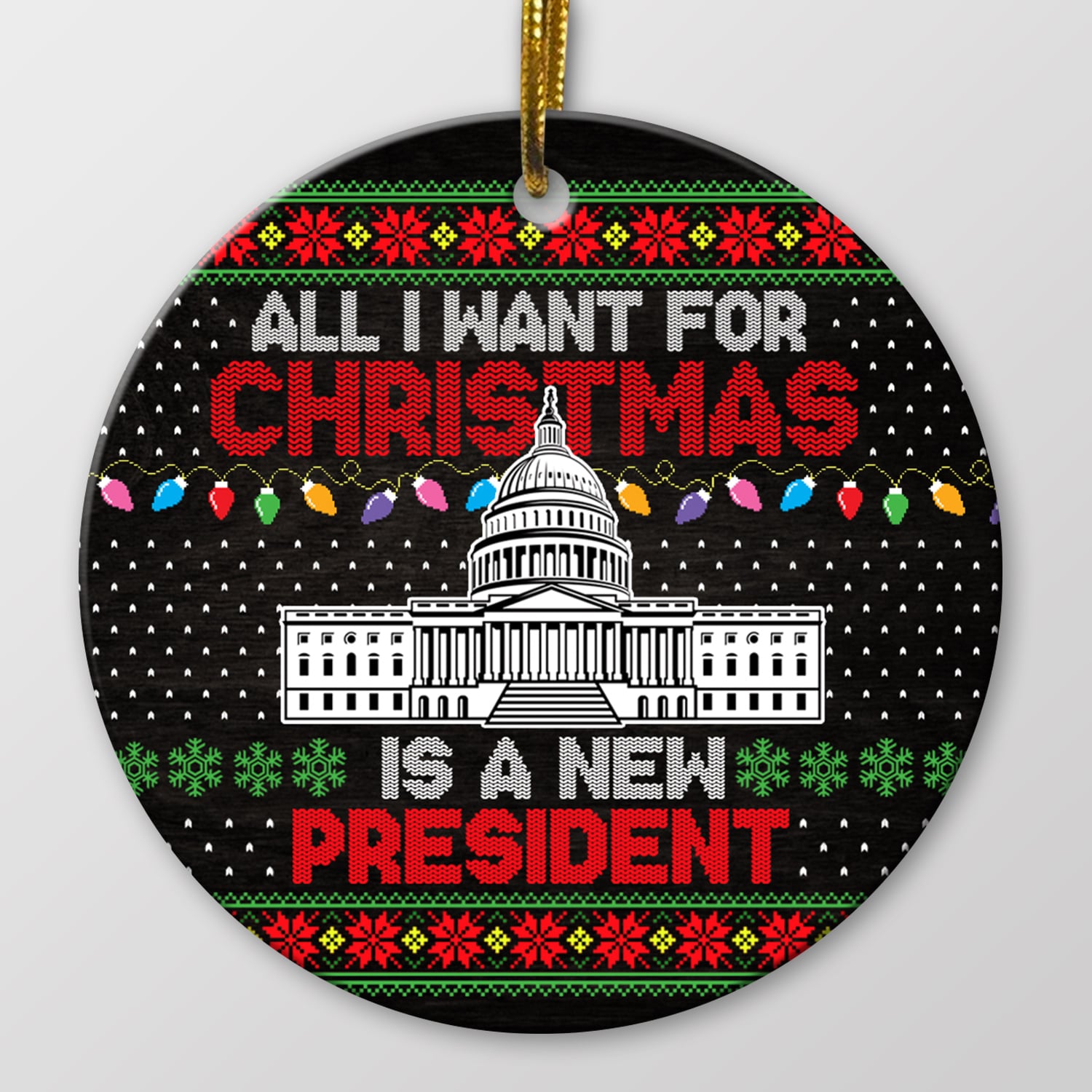 5VT. UU TIEN All I Want For Christmas New President ornament mockup
