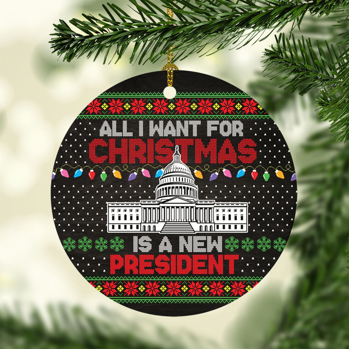 5VT. UU TIEN All I Want For Christmas New President ornament mockup2