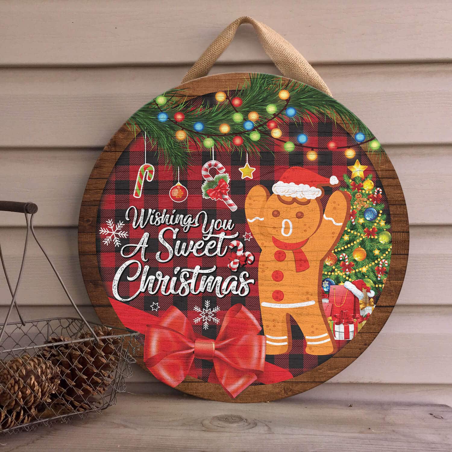 4TM. Wishing You Sweet Christmas (Door sign) Door Sign Mockup 4