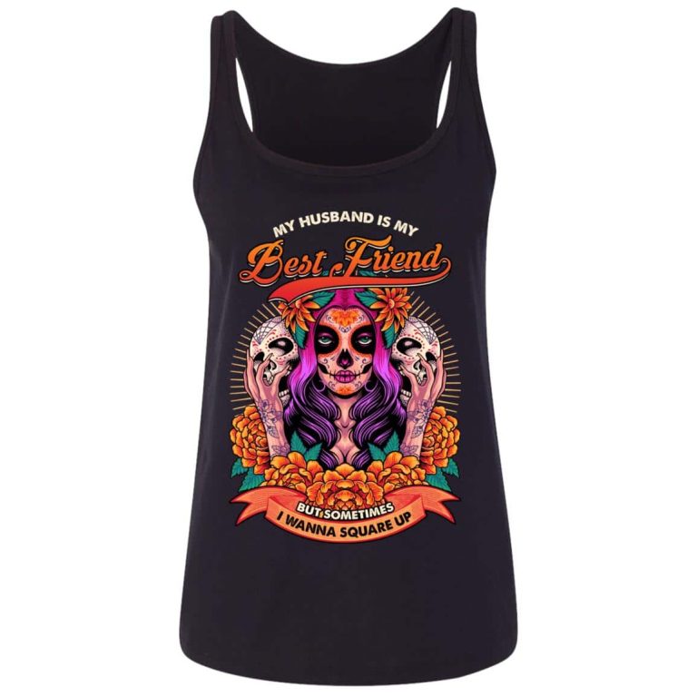 4Th. Husband Is My Best Friend, Black, Ladies Tank Top