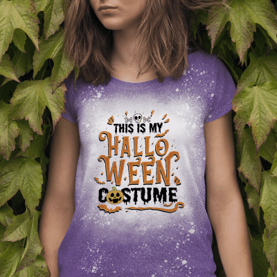This Is My Halloween Costume Funny Sublimation Bleached T-Shirt - Halloween Bleach Shirt