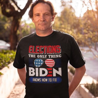 Alternative view of Elections The Only Thing Biden Knows How To Fix T-Shirt - Funny Sarcastic Anti Joe Biden V-Neck Tee