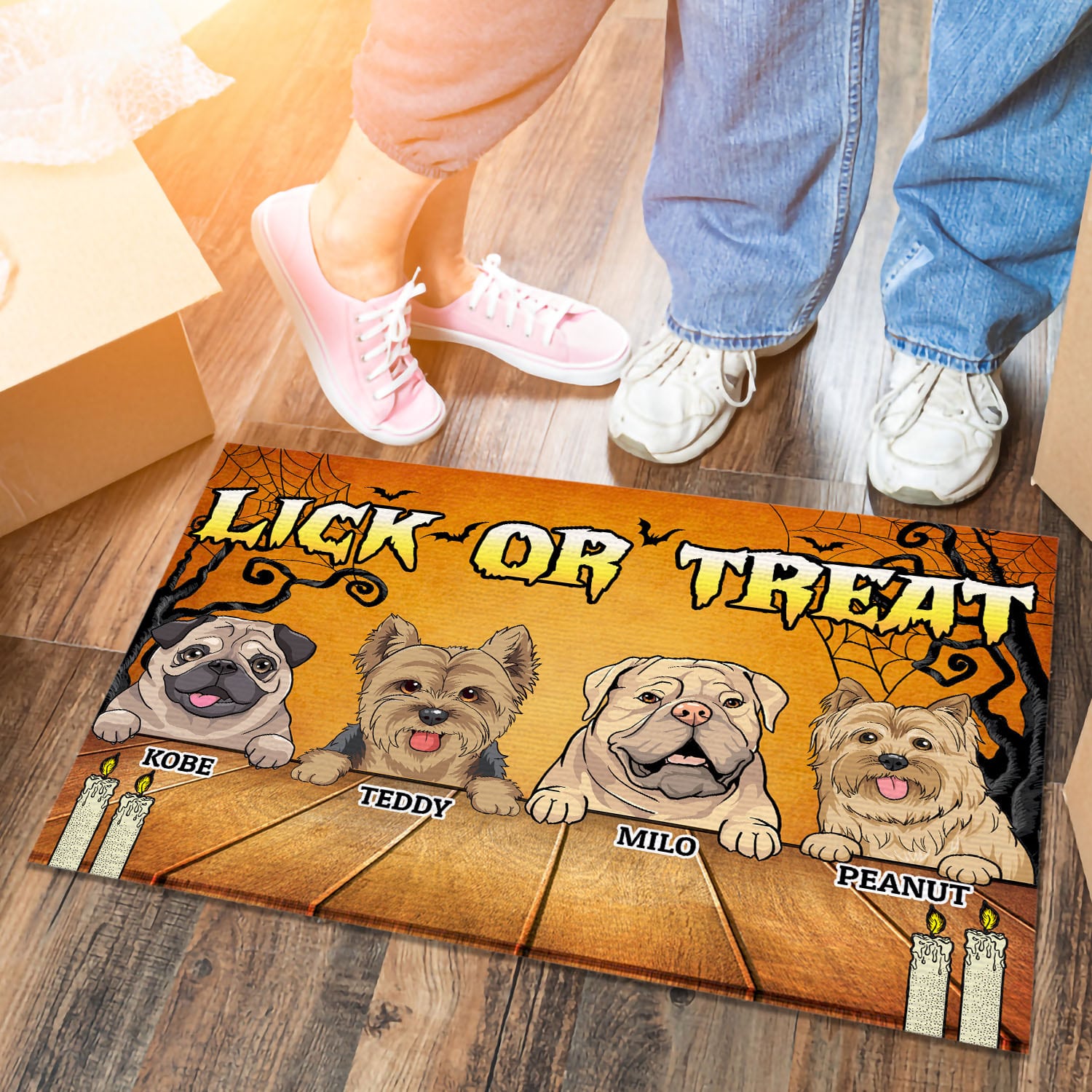 35 HG. Lick Or Treat (Sample Design 4) Doormat mockup 6
