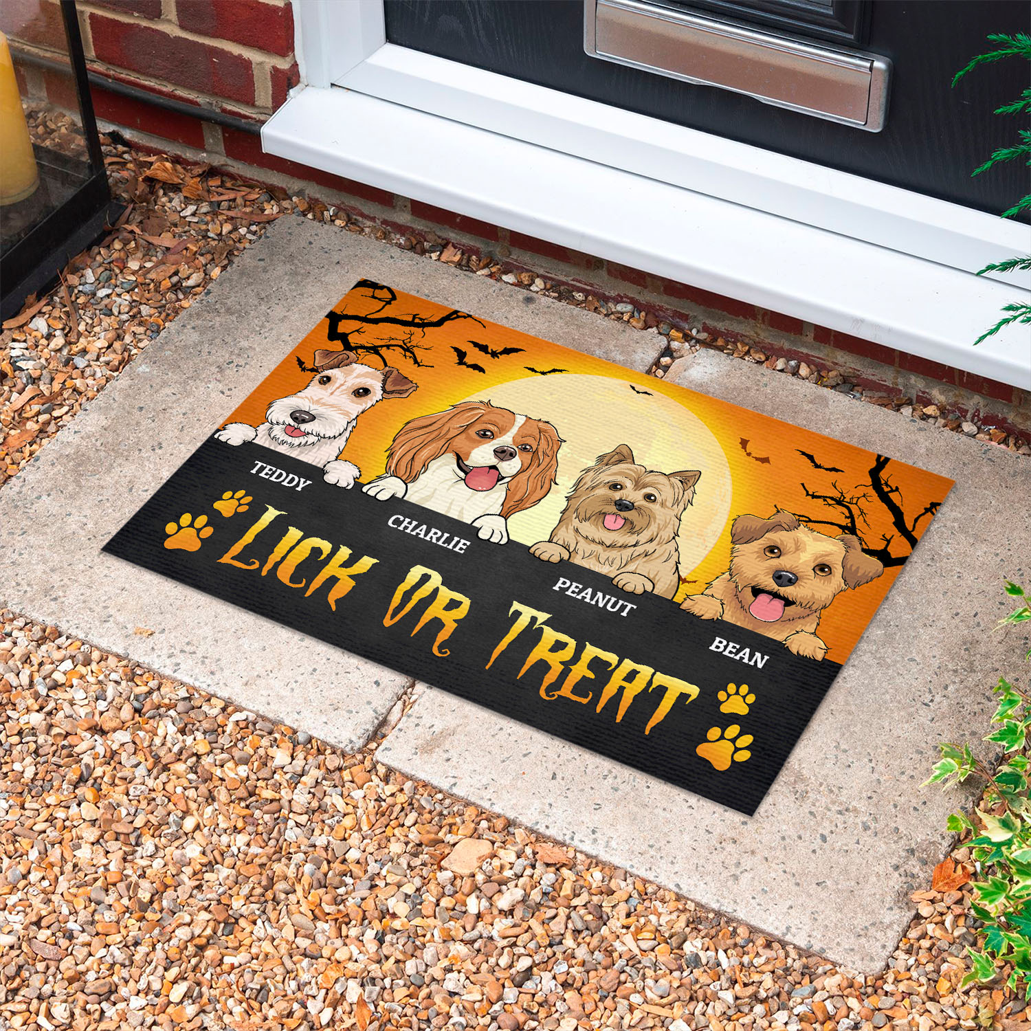 6VT. Lick Or Treat Dog Breeds (Sample 4) Doormat mockup 10