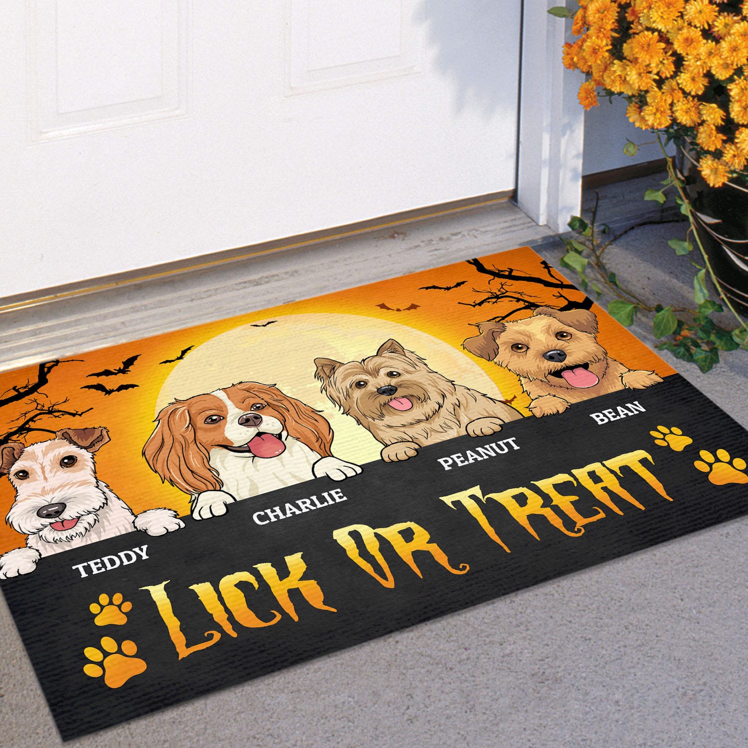 6VT. Lick Or Treat Dog Breeds (Sample 4) Doormat mockup 11