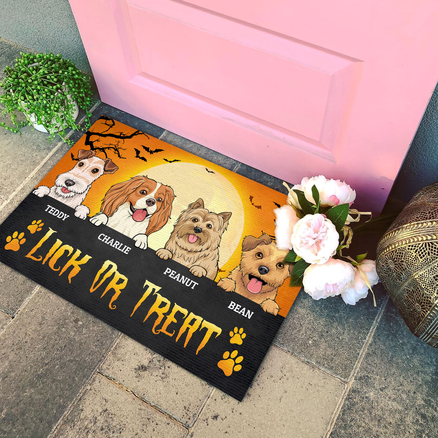 6VT. Lick Or Treat Dog Breeds (Sample 4) Doormat mockup 4