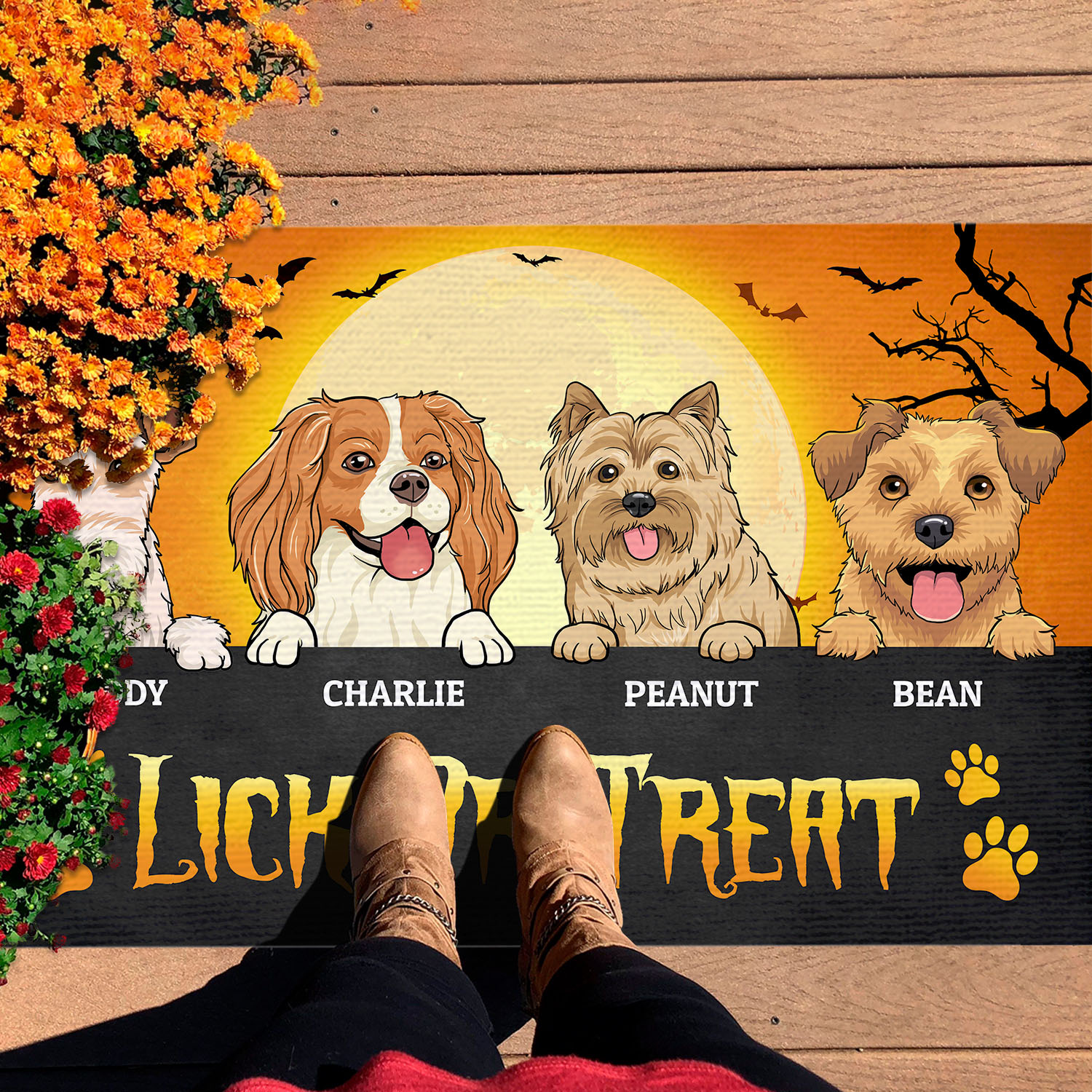 6VT. Lick Or Treat Dog Breeds (Sample 4) Doormat mockup 7