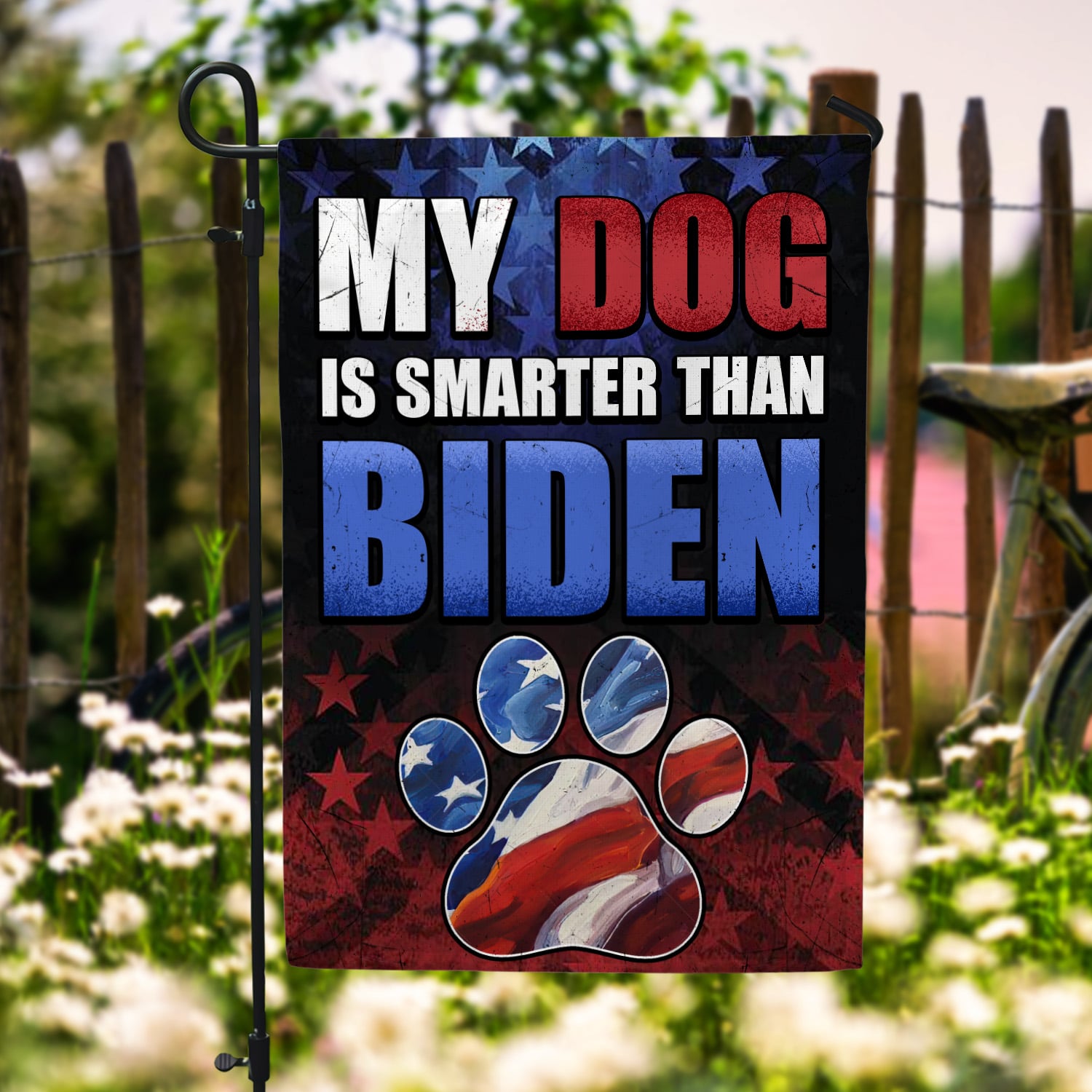 3KT. MY Dog Is Smarter Than Biden-30x40 Garden Flag Mockup 6
