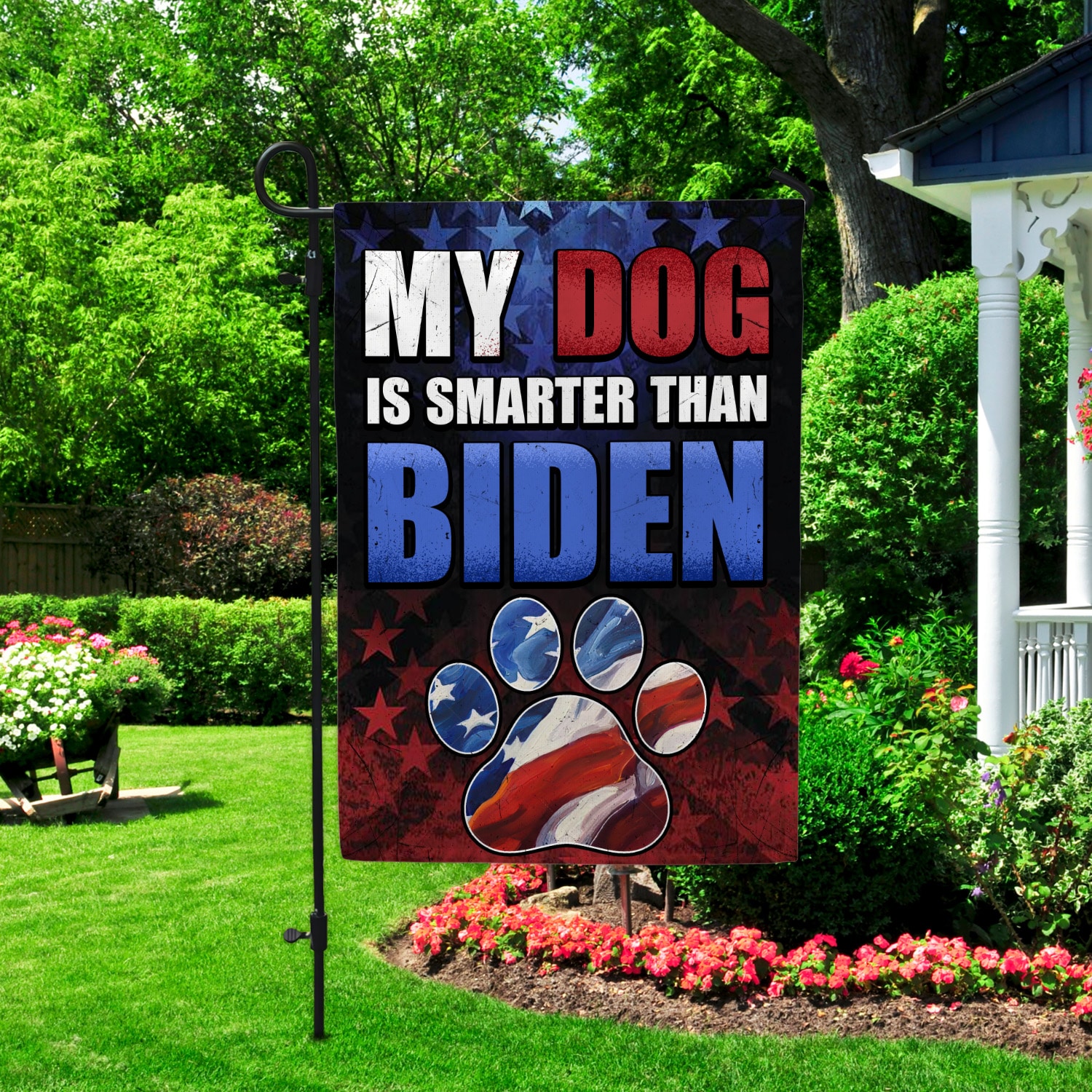 3KT. MY Dog Is Smarter Than Biden-30x40 Garden Flag Mockup 2