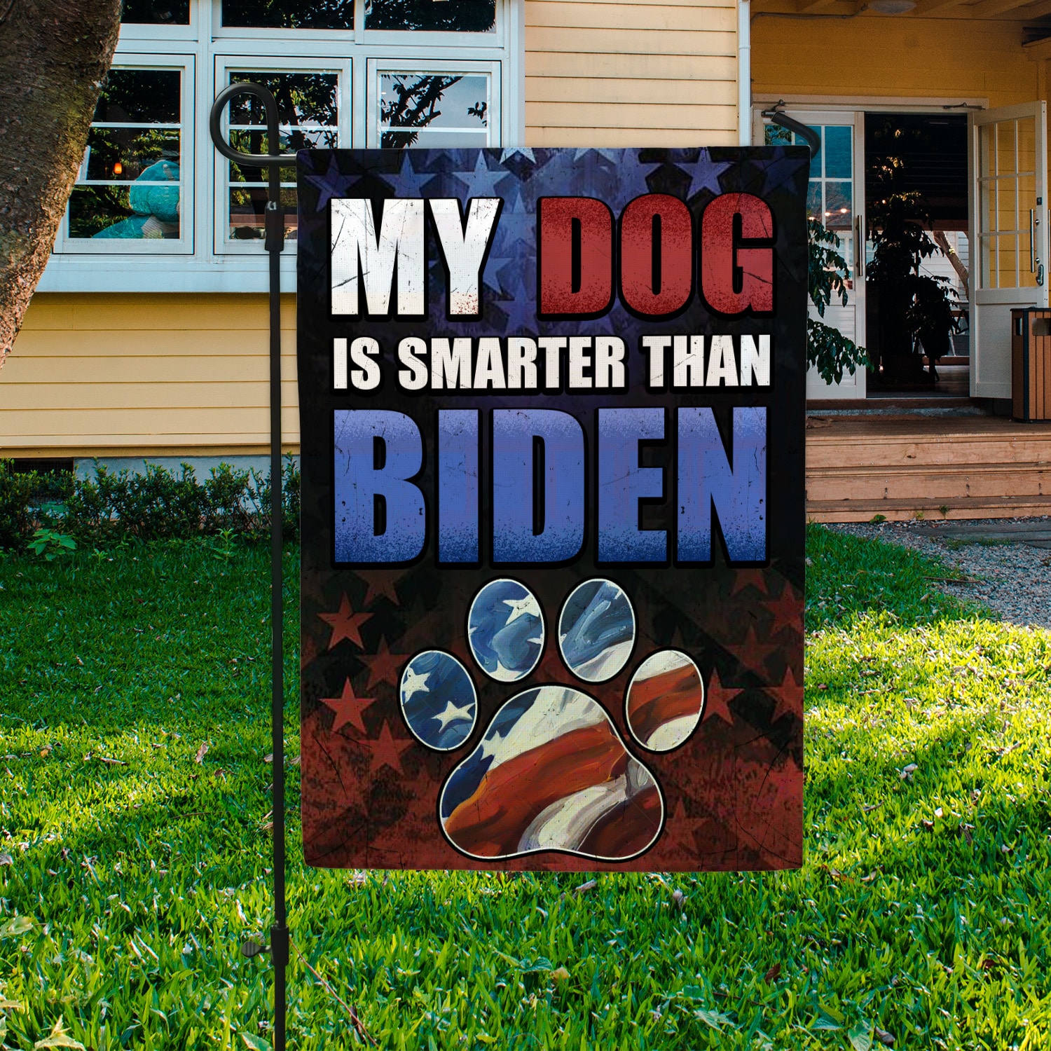 3KT. MY Dog Is Smarter Than Biden-30x40 Garden Flag Mockup 3