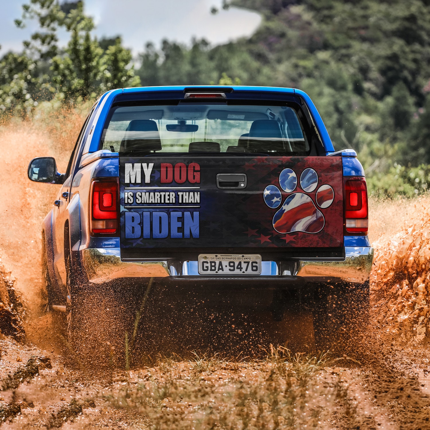 3KT. MY Dog Is Smarter Than Biden Tailgate Wrap Mockup 3