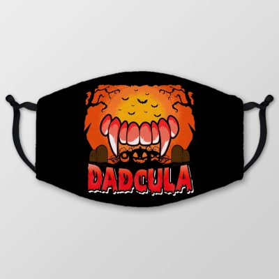 Dadcula Dad Vampire Halloween Funny Washable Reusable Custom Printed Cloth Face Mask Cover