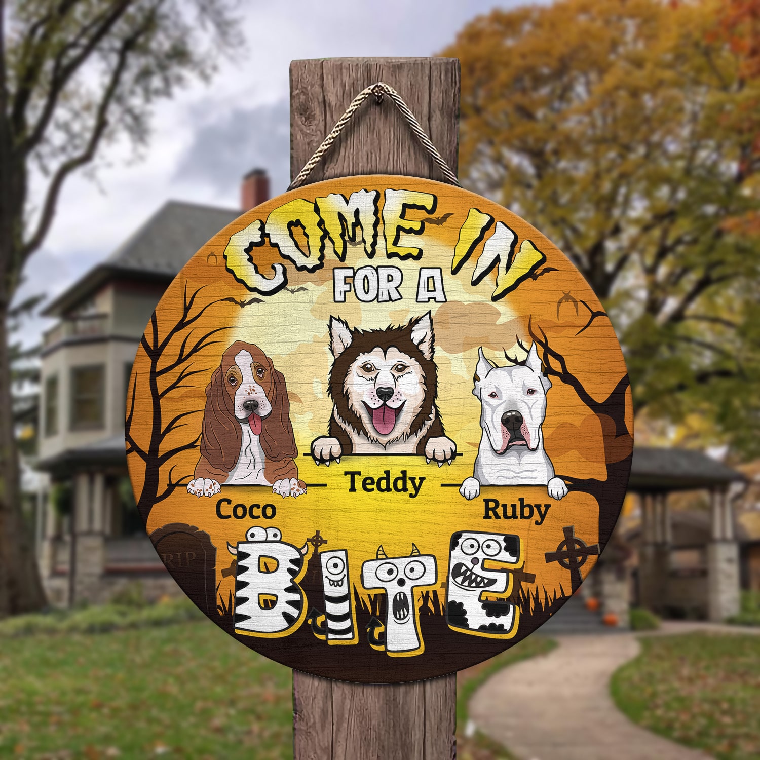 3Th. Come In For A Bite 3 (sample design) Door Sign Mockup 3