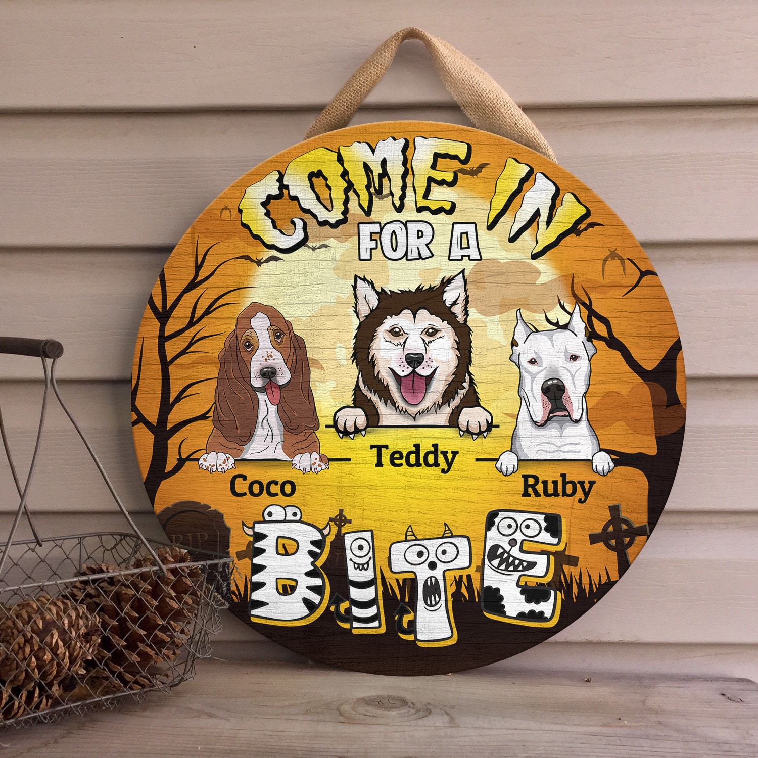 3Th. Come In For A Bite 3 (sample design) Door Sign Mockup 4