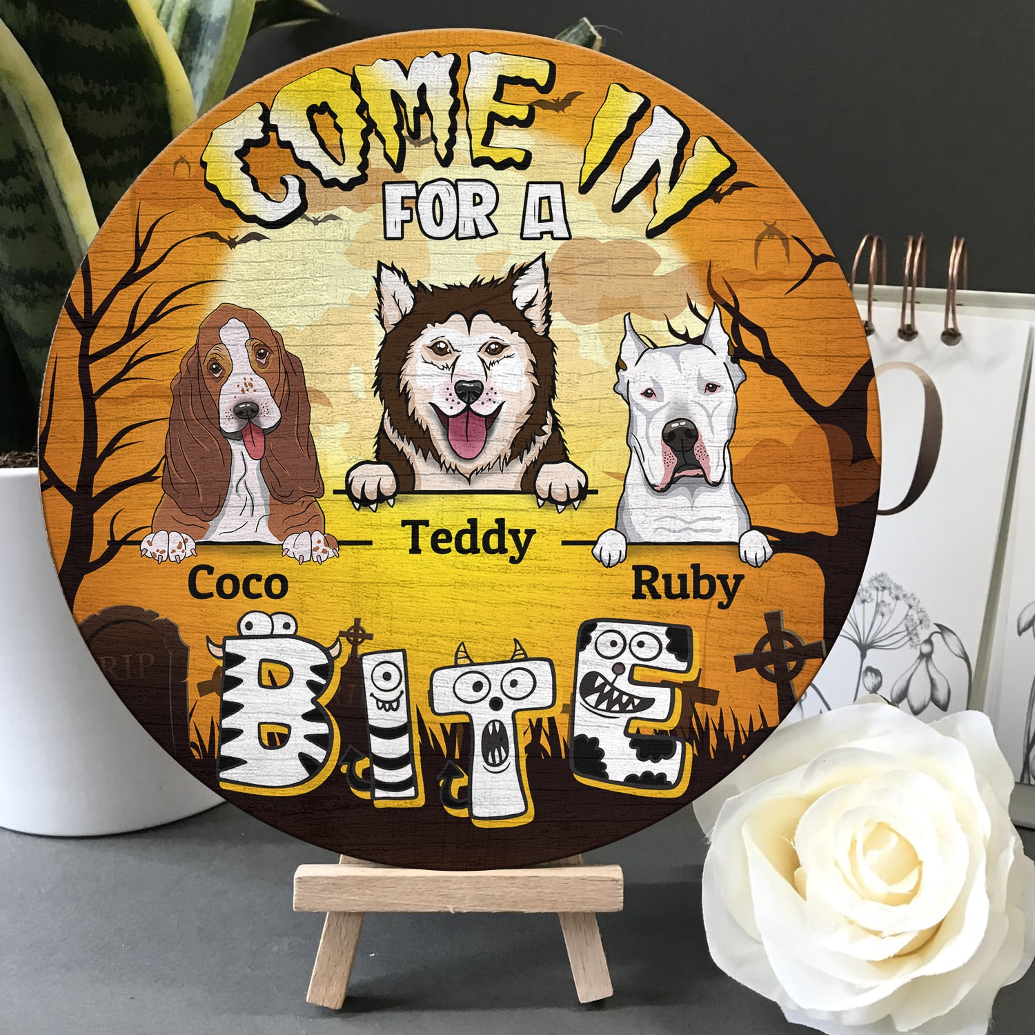 3Th. Come In For A Bite 3 (sample design) Door Sign Mockup 5