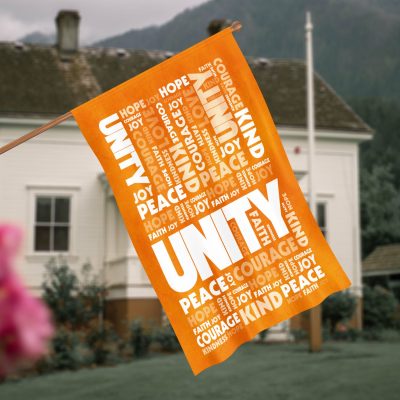 Unity Hope Courage Joy Kindness Peace Faith Decorative Garden Flag - House Flag - Unity Day Wall Flag