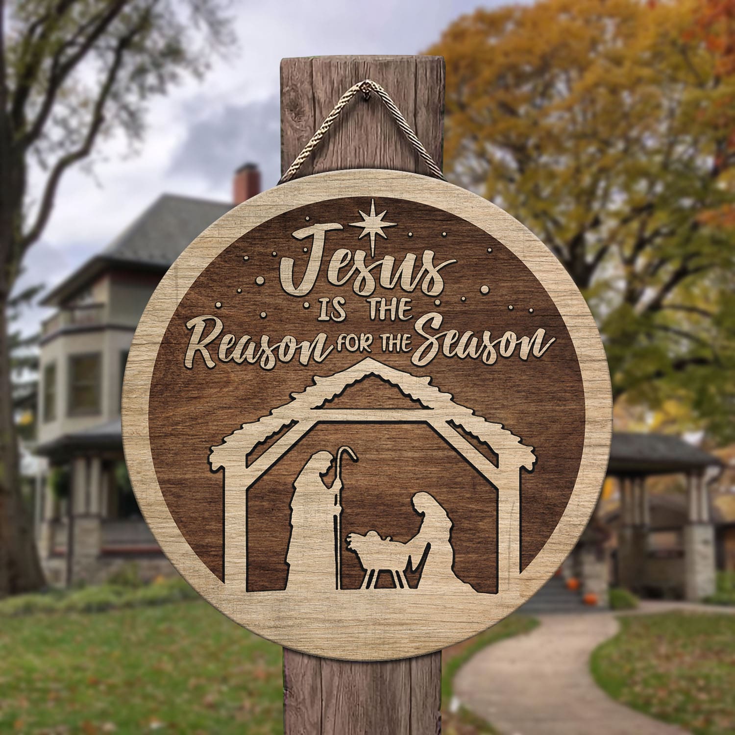 8 HG. Jesus Is The Reason (5) Door Sign Mockup 3