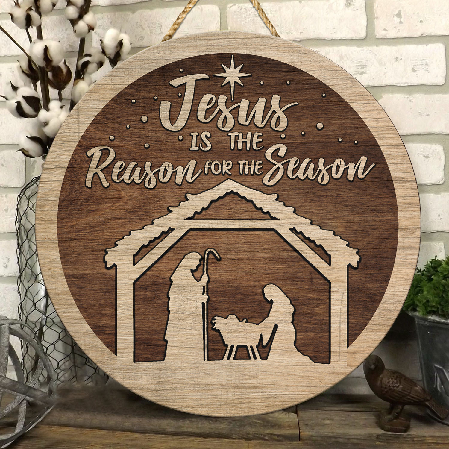 8 HG. Jesus Is The Reason (5) Door Sign Mockup 6