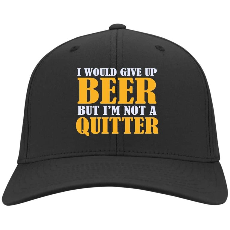 8VT. I Would Give Up Beer hat, Black, Twill Cap